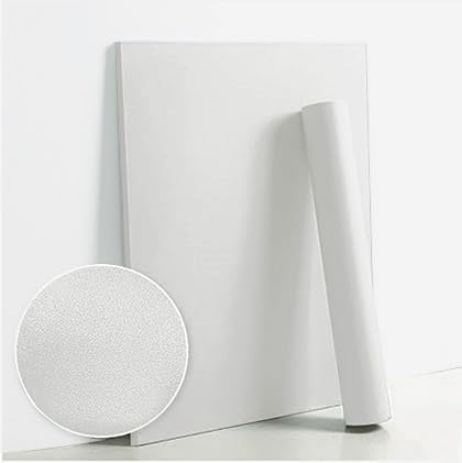 Dimoon 394''x15.7'' White Skin Peel and Stick Wallpaper Contact Paper Modern Self Adhesive Wall Paper Removable Renter Friendly Textured Solid Color Cabinet Vinyl Roll (394''x15.7'',White Skin)