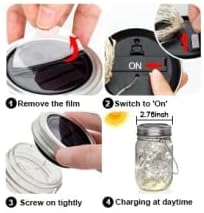 8 Pack Solar Outdoor Fairy Star Firefly Jar Lids Lights,Solar Fairy String Lids Lights（No Jars）,Waterproof Lantern Mason String Solar Lights with Hangers for Regular Mouth Jars