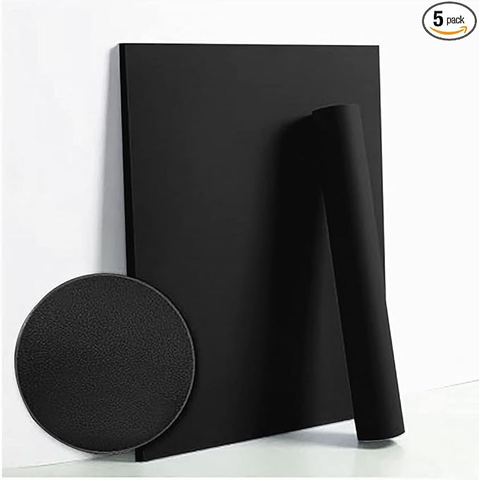 Dimoon 118''x23.6'' Black Peel and Stick Wallpaper Contact Paper Modern Self Adhesive Wall Paper Removable Renter Friendly Textured Solid Color Shelf Cabinet Vinyl Roll (118''x23.6'',Black)