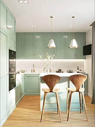 Dimoon 590''x23.6'' Green Peel and Stick Wallpaper Contact Paper Modern Self Adhesive Wall Paper Removable Renter Friendly Textured Solid Color Shelf Cabinet Vinyl Roll (590''x23.6'',Light Green)