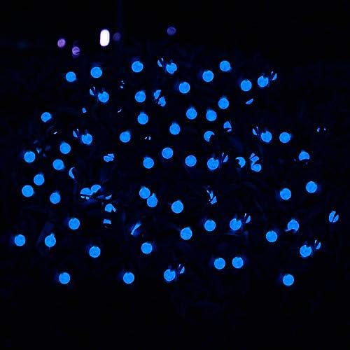 Globe Ball Fairy Lights, 50 LEDs 23ft/7M Solar Led Globe String Lights Waterproof with Two Lighting Modes for Garden Outdoor Party Christmas Decoration (Blue)