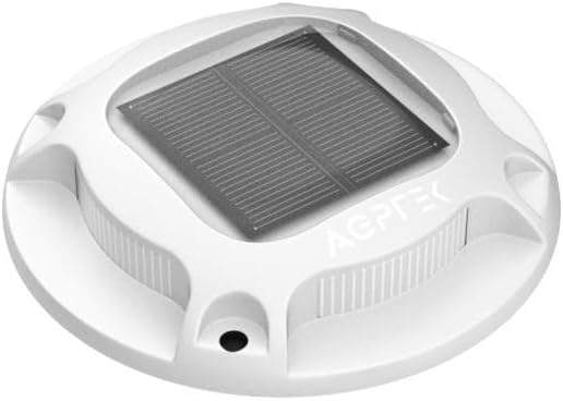 AGPTEK Solar Driveway Lights Outdoor 12 Pack, 2 Color Modes LED Deck Dock Marine Waterproof Security Marker Lights for Step Sidewalk Stair Garden Pathway Walkway Yard(Blue Light/Cool White)