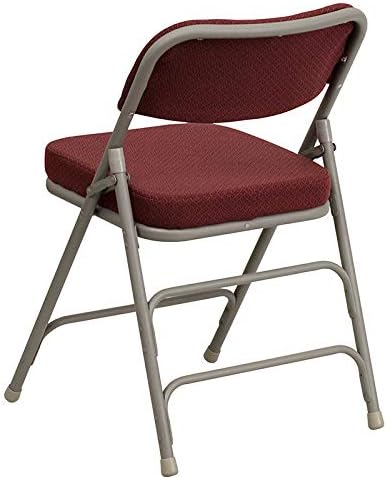 Flash Furniture HERCULES Series Premium Curved Triple Braced & Double Hinged Burgundy Fabric Metal Folding Chair
