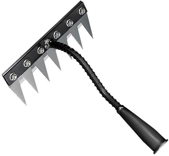 Gardening Hand Weeder Tool,Manual Weeder Tool with Detachable Blades, 4 Sizes High Carbon Steel Dual-Edge Design for Farm Garden Lawn Weed Removal, Soil Cultivation & Root Extraction (7 Tines)