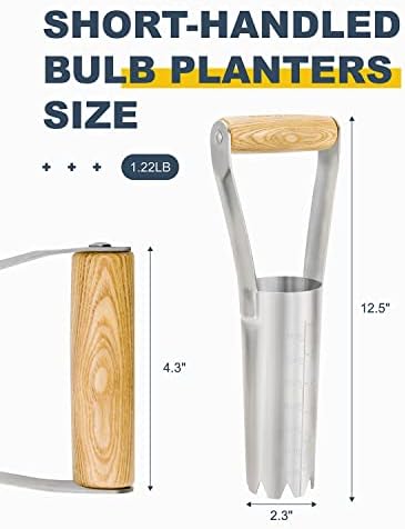 Bulb Planter Tool with 6 Inch Depth Measurment Tulip Bulb for Planting Tulip Daffodils Dahlias Garlics Bulbs Spring Fall Planting Handhold Planting Tool Garden Bulb Transplanter Hole Digger