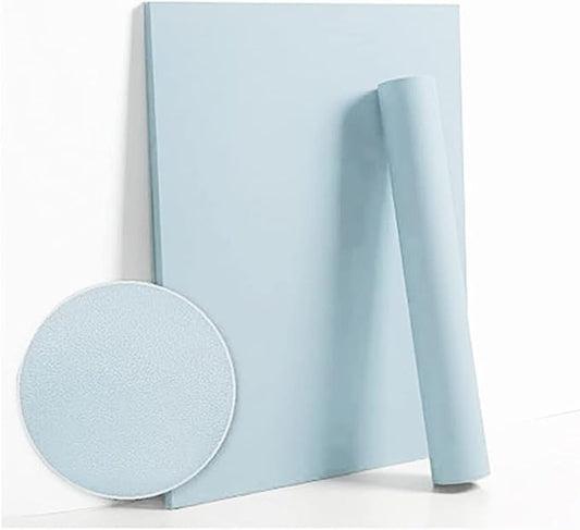 Dimoon 78.7''x17.7'' Blue Peel and Stick Wallpaper Contact Paper Modern Self Adhesive Wall Paper Removable Renter Friendly Textured Solid Color Shelf Cabinet Vinyl Roll (78.7''x17.7'',Light Blue)