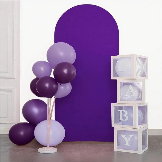 7.2FT Purple Wedding Arch Cover, JFDYDM 7.2FT Arch Backdrop Cover, Arch Backdrop Covers, Purple Chiara Covers for Birthday Party Celebration Decor