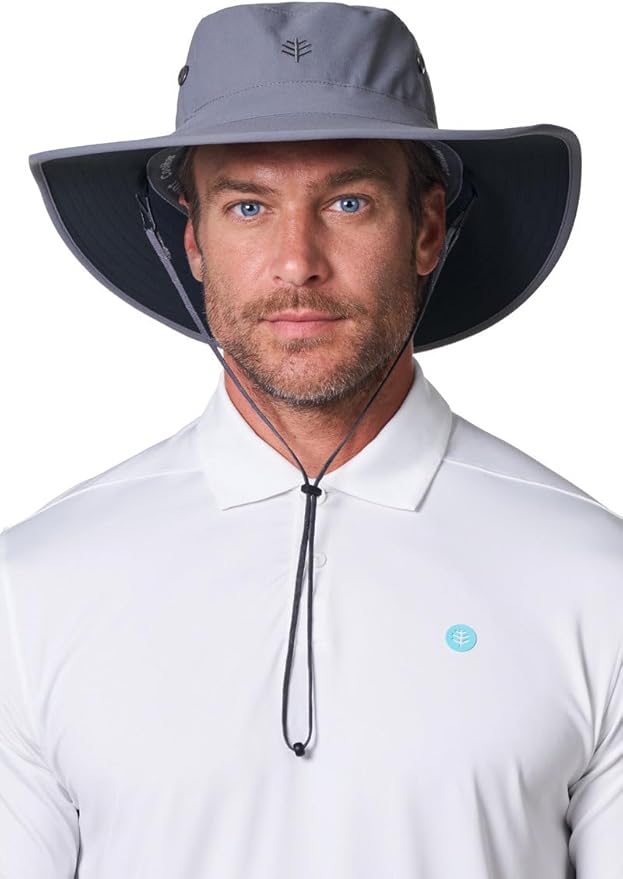 Men's Shapeable Wide Brim Hat - UPF 50 Sun Protection - Maximum Coverage on Your Next Adventure - Sun Fearless Leo Hat