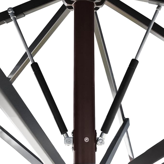 EliteShade USA 10-Year-Non-Fading 11Ft Market Umbrella Patio Outdoor Cylinder Auto Push-up Table Umbrella with Ventilation, Heather Beige