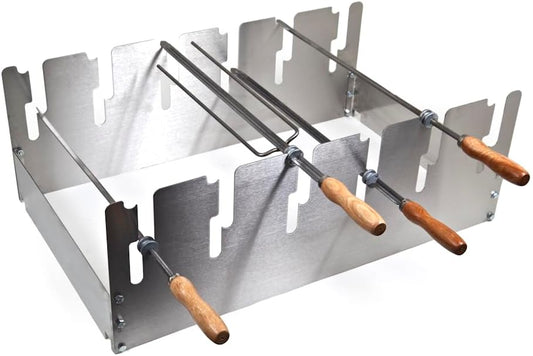 Brazilian BBQ Catering Deluxe Kit - 28pc Stainless Steel Skewer Set - Silver