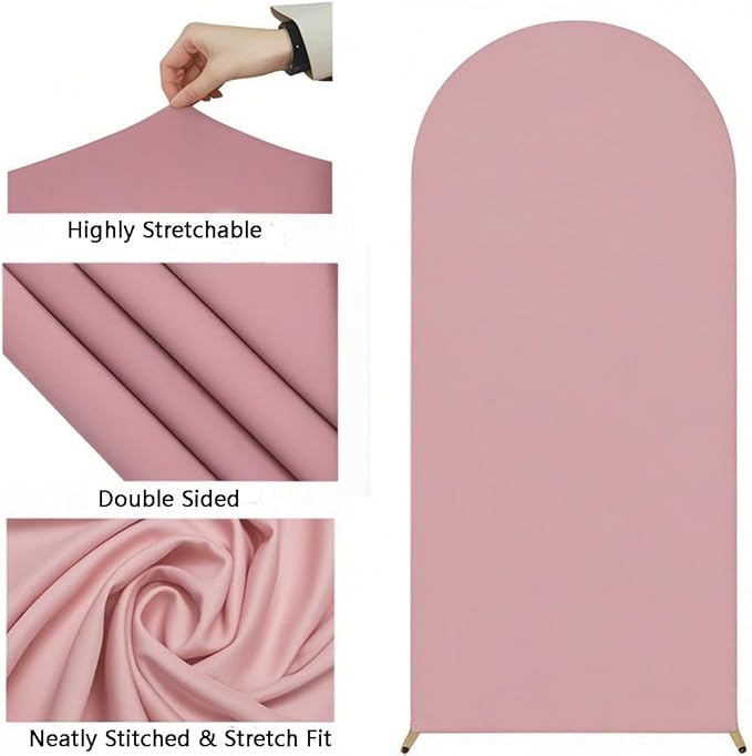 Dusty Rose Wedding Arch Cover 6.6 FT, Chiara Backdrop Stand Covers for Party Celebration Proposal Birthday