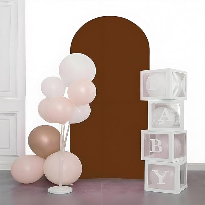 7.2FT Brown Wedding Arch Cover, Brown 7.2FT Arch Backdrop Cover,Chiara Covers for Wedding Birthday Party Celebration Decor