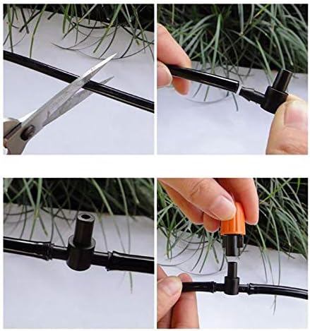 Drip Irrigation kit Plant Watering System Gravity Fed Irrigation Water Drip Setfor Garden Greenhouse Yard Lawn Home or Vacation Use 5M 4/7" Tube 5 Nozzles