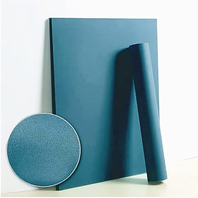 Dimoon 236''x17.7'' Blue Peel and Stick Wallpaper Contact Paper Modern Self Adhesive Wall Paper Removable Renter Friendly Textured Solid Color Shelf Cabinet Vinyl Roll (236''x17.7'',Dark Blue)
