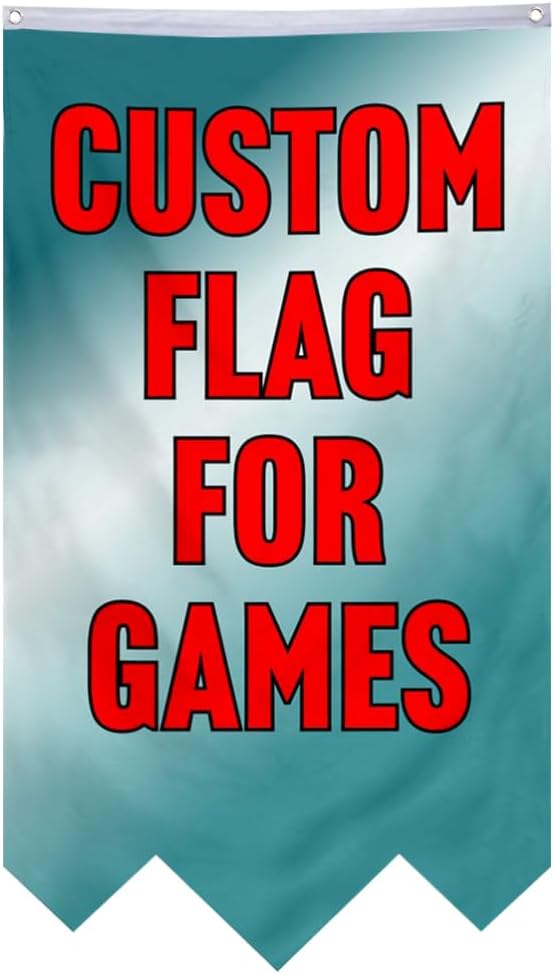 Customizable Games Funny Family Personalized Swallowtail flag Garden house banner Decor Double Stitched Polyester with Brass Grommets (Game, 20x30in)