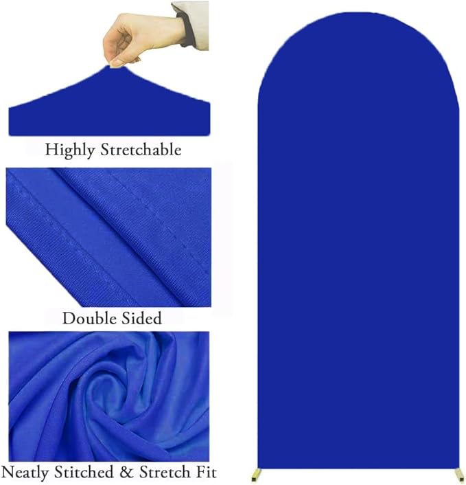6.6 FT Arch Backdrop Cover, JFDYDM Royal Blue Wedding Arch Cover, Background Stand Covers, Royal Blue Chiara Backdrop Covers for Party Celebration Proposal Birthday Decor