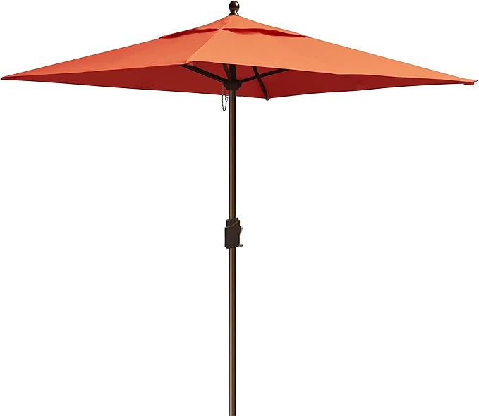 EliteShade USA 10-Year-Non-Fading 6x6Ft Square Market Umbrella Patio Outdoor Table Umbrella with Ventilation, Rust