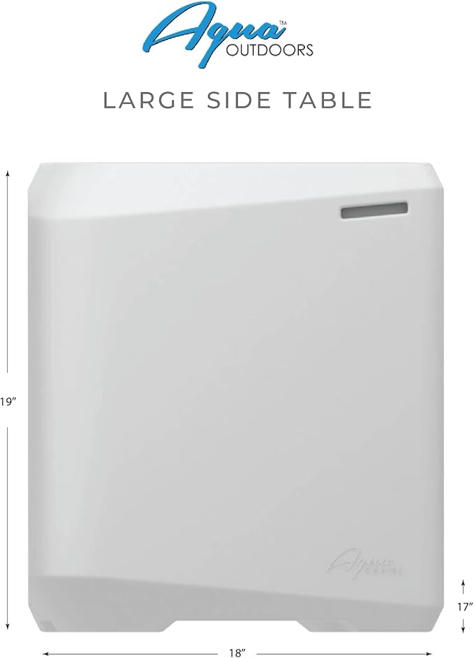 Aqua Outdoors in-Pool Side Table Large for 10-14 in. of Water (White Granite)