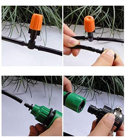 Drip Irrigation kit Plant Watering System Gravity Fed Irrigation Water Drip Setfor Garden Greenhouse Yard Lawn Home or Vacation Use 10M 4/7" Tube 10 Nozzles