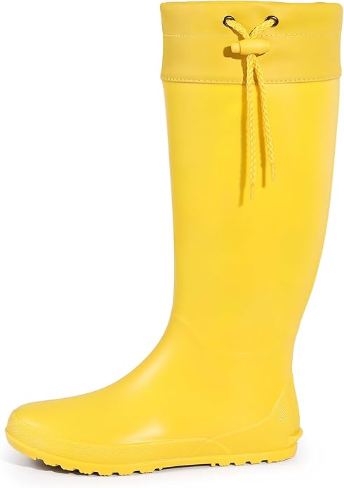 Asgard Packable Tall Rain Boots for Women Waterproof Rubber Garden Boots Ultra Lightweight Flat Mud Boots- NOT FOR WIDE CALF