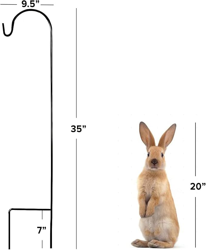 Ashman Shepherd's Hooks 35 Inch (12 Pack), Black, Made of Premium Metal for Hanging Solar Lights, Bird Feeders, Mason Jars, Christmas Lights, Lanterns, Garden Stakes and Wedding Décor.