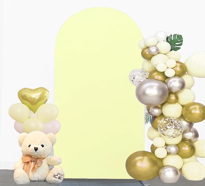 Yellow 6FT Arch Backdrop Cover, Yellow Chiara Backdrop Cover, Background Stand Covers, Arch Stand Covers for Birthday Wedding Party Decoration