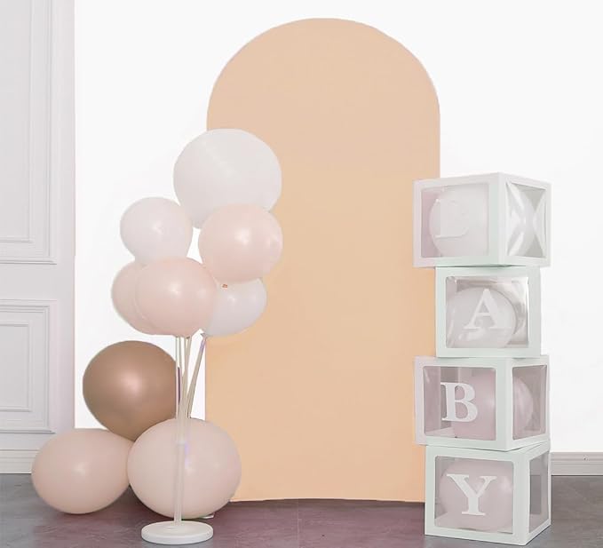 6FT Nude Arch Backdrop Cover, Wedding Arch Cover, Khaki Covers Stretchy Backdrop for Party Celebration Decoration