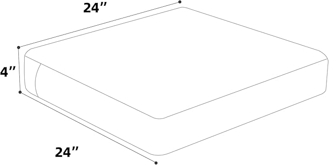 Favoyard Outdoor Chair Cushion 24 x 24 x 4 Inch Rainproof & 3-Year Fade Resistant Patio Furniture Cushions with Removable Cover and Adjustable Ties for Garden Sofa Couch Pads Set of 2, Beige