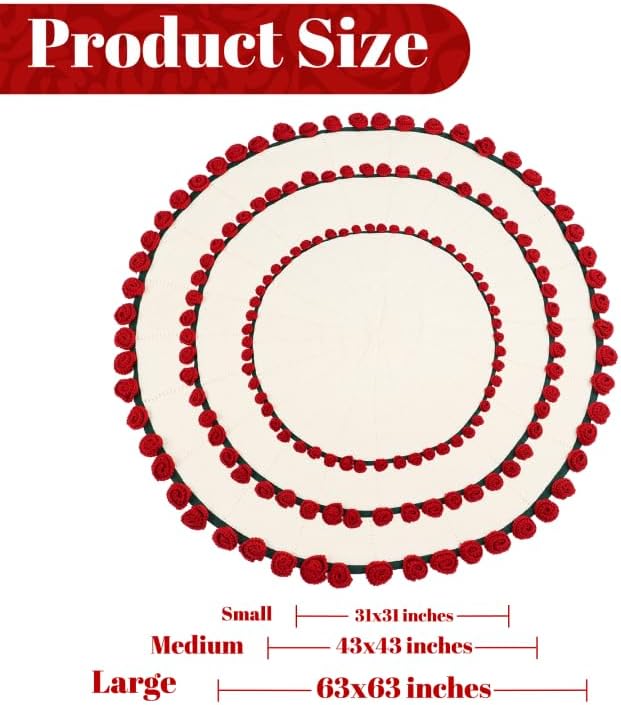 cagulax Rose Crochet Flowers Bouquet Blanket-Birthday Gifts for Mom Sister-Gifts for Couples-Anniversary Wedding Birthday-Romantic Rose Flower Bouquet-Knitted Throw Blankets Home Decor 31 Inches