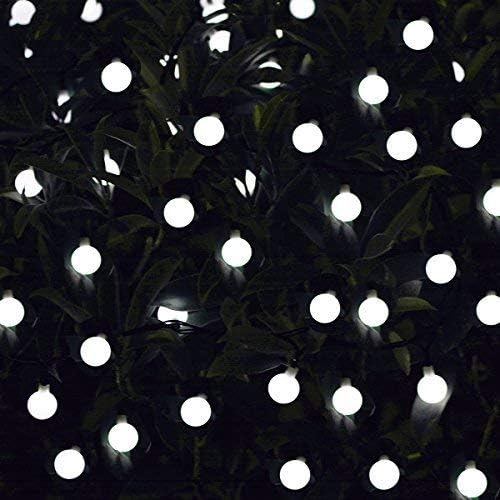 Globe Ball Fairy Lights, 50 LEDs 23ft/7M Solar Led Globe String Lights Waterproof with Two Lighting Modes for Garden Outdoor Party Christmas Decoration (Cold White)