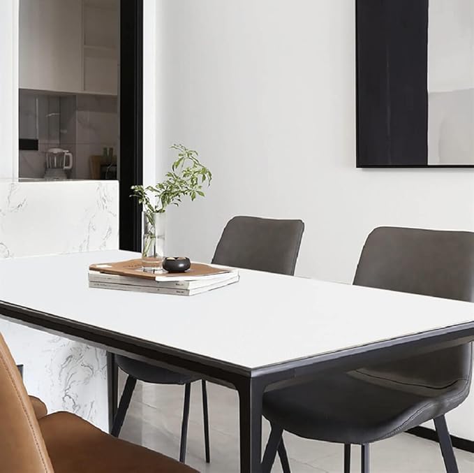 Dimoon 236''x15.7'' White Skin Peel and Stick Wallpaper Contact Paper Modern Self Adhesive Wall Paper Removable Renter Friendly Textured Solid Color Cabinet Vinyl Roll (236''x15.7'',White Skin)