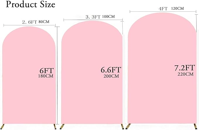 Pink 6FT Spandex Arch Backdrop Cover, Included Components for Wedding, Party Celebration Decoration
