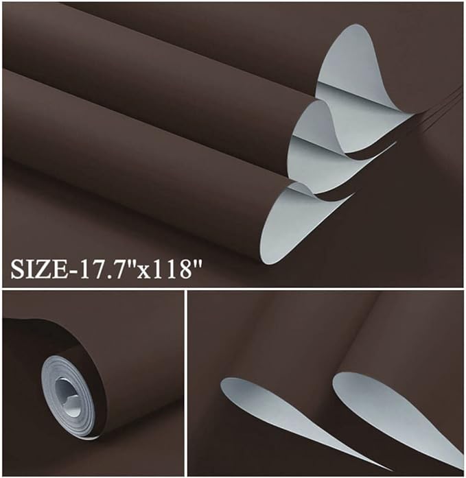 Dimoon 236''x17.7'' Grey Peel and Stick Wallpaper Contact Paper Modern Self Adhesive Wall Paper Removable Renter Friendly Textured Solid Color Shelf Cabinet Vinyl Roll (236''x17.7'',Dark Grey)