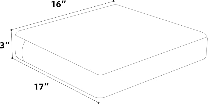 Favoyard Outdoor Chair Cushion 16 x 17 x 3 Inch Rainproof & 3-Year Fade Resistant Patio Furniture Cushions with Removable Cover and Adjustable Ties for Garden Sofa Couch Pads Set of 2, Beige