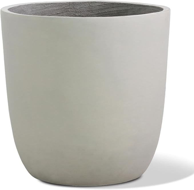 Concrete Planter Outdoor Indoor, Large Cement Plant Pots for Trees Flowers (Gray, 18 inch)