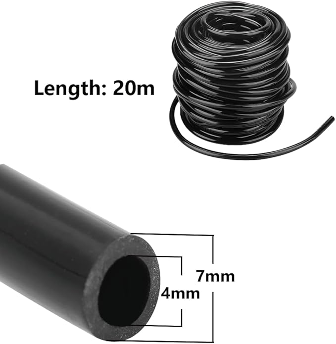 Garden Watering Tube, 4mm Drip Irrigation System Hose Blank Distribution Misting Tubing Main Line Automatic Water Pipe DIY Small Lawn Agriculture Hydroponics Flower Patio Emitters Bubbler Sprinkle 10M