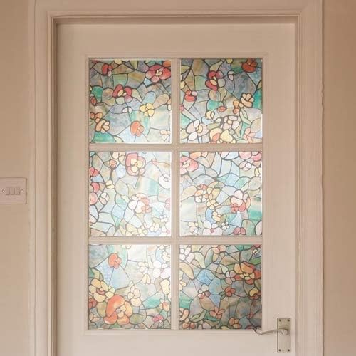 d-c-fix 346-0431-4PKA Self-Adhesive Privacy Glass Window Film,Venetian Garden, 17" x 78" Roll, 4-Pack with Applicator