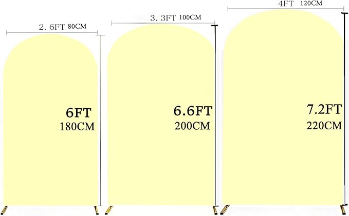 Two-Sided Yellow 7.2FT Wedding Arch Cover, Spandex Arch Backdrop Covers for Party, Yellow 7.2 FT Arch Backdrop Cover, Chiara Covers for Wedding Birthday Party Decor
