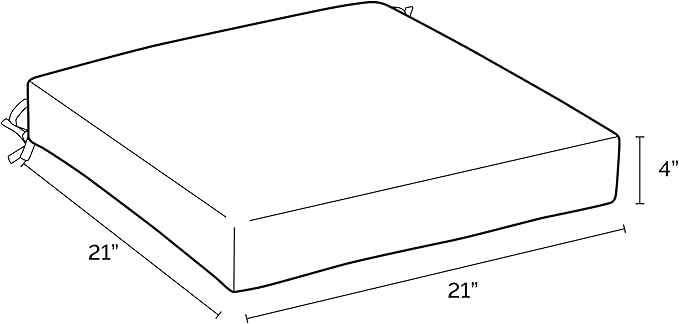 Arden Selections Outdoor Wicker Chair Cushion, 20 x 18, Rain-Proof, Fade Resistant 21 x 21, Lake Blue Leala (Pack of 4)