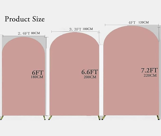 7.2FT Dusty Rose Wedding Arch Cover, Dusty Rose 7.2FT Arch Backdrop Cover,Chiara Covers for Wedding Birthday Party Celebration Decor