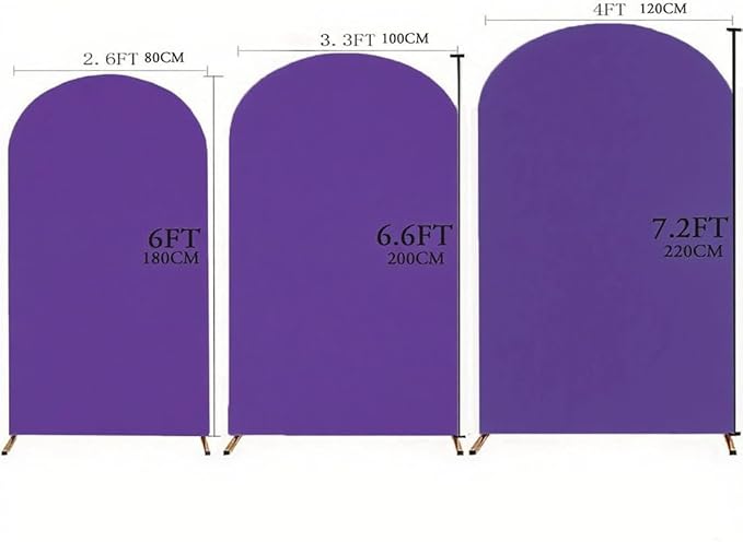 6.6FT Two-Sided Purple Arch Backdrop Cover, Wedding Arch Covers, Purple Backdrop Cover for Party Gender Reveal Birthday Party Decor