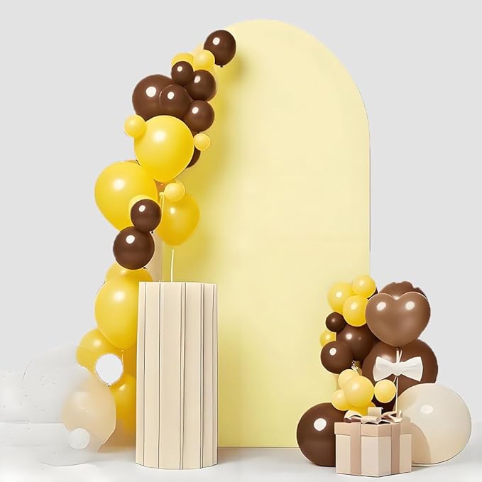 6.6 FT Yellow Arch Backdrop Cover, Yellow Chiara Backdrop Covers, Wedding Arch Covers for Birthday Party Photography