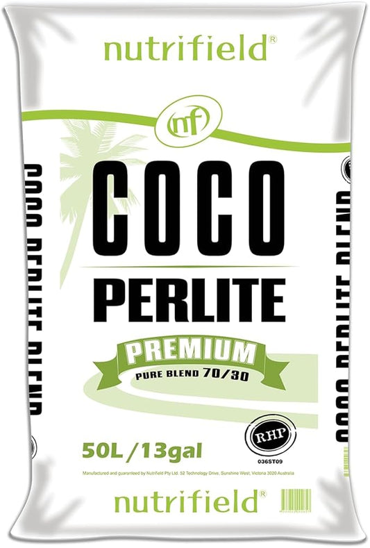 Coco Coir Perlite Mix Potting Soil - 70/30 Blend - Pre Buffered Plant Soil with Calcium, Organic Coconut Coir & Perlite for Plants - Garden Soil for Hydroponic, Indoor & Outdoor Gardening