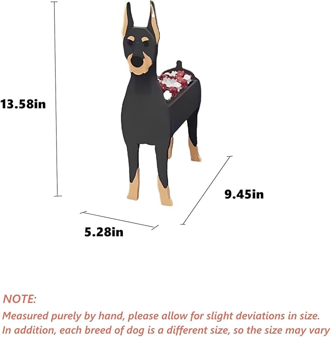 Doberman Dog Planter Plant Pots,Cute Garden Dog Flower Planter,Dog Planters Birthday Gifts for Women,Office,Indoor/Outdoor Decor（9.45 * 5.28 * 13.58in）