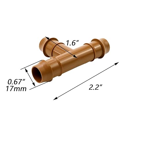 Dnyta 20pcs T Shaped Drip Irrigation Fittings Drip Line Connectors Kit 17mm Drip Irrigation Tubing 1/2 Inch Drip Line Connectors for Most 1/2" Irrigation Tubing or Sprinkler Systems