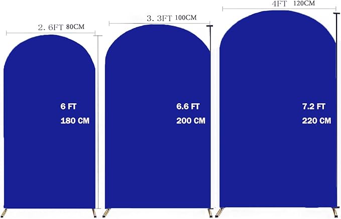 6FT Royal Blue Wedding Arch Cover, Royal Blue 6 FT Arch Backdrop Cover, Royal Blue Chiara Backdrop Cover for Wedding Birthday Party Celebration Decoration
