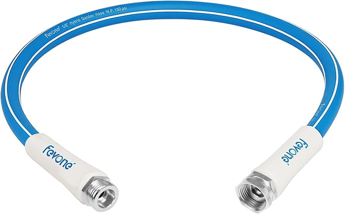 Fevone 3 ft Garden Hose, Hose Reel Leader Hose, Hybrid Polymer, Kink Resistance, Flexible, Durable, Leak Free, Aluminum Fittings, 3/4" GHT, 5/8" ID, 600 Psi, Drinking Water Safe