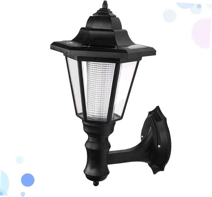 DOITOOL Solar Wall Lights Outdoor, 6-Pack Hexagonal LED Wall Sconce, Black, 16x28CM, IP44 Waterproof, Automatic On/Off, Outdoor Porch Garden Fence Landscape Hotel Restaurant Patio