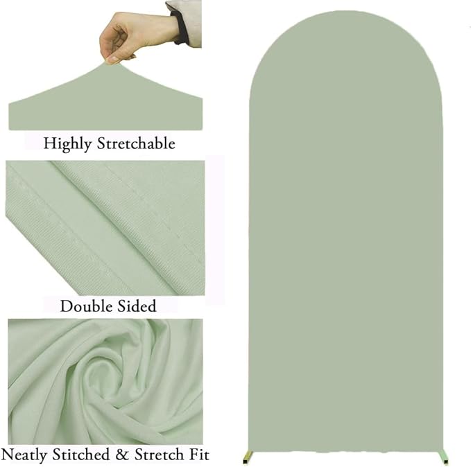 7.2FT Sage Green Wedding Arch Cover, Sage Green 7.2FT Arch Backdrop Cover, Arch Backdrop Covers, Chiara Covers for Wedding Birthday Party Celebration Decor