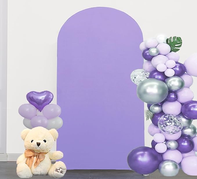 Lavender 6FT Arch Backdrop Cover, Lavender Arch Backdrop Light Purple Stand Cover for Birthday Wedding Party Decor